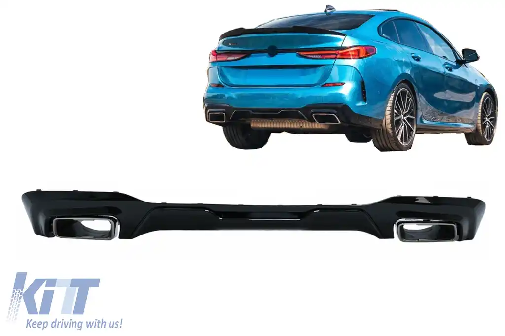 Difuzor Bara Spate cu Evacuare Dubla Crom compatibil cu BMW 2 Series F44 Gran Coupé (2020-up) M235I Design