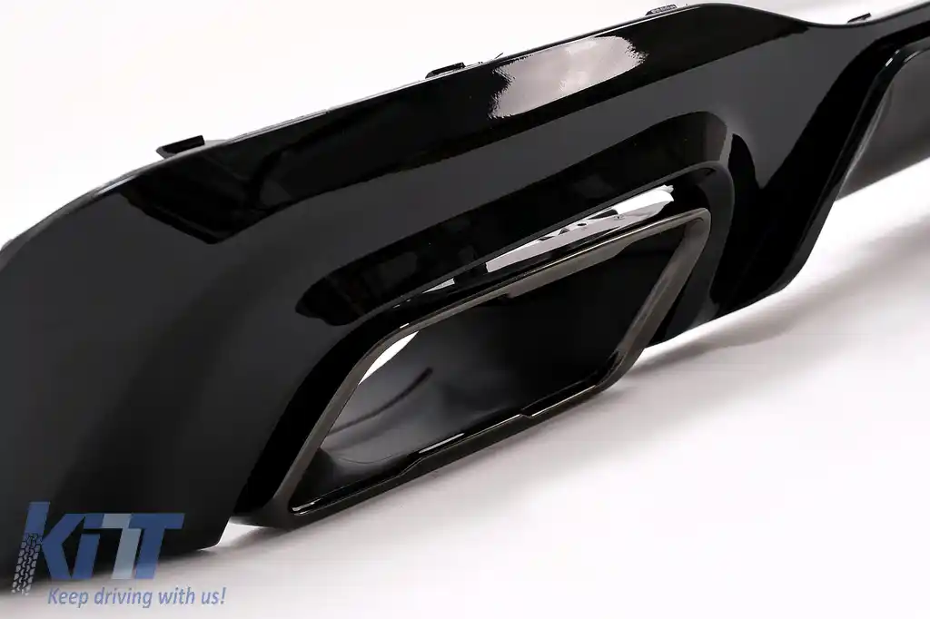 Difuzor Bara Spate cu Evacuare Dubla Negru Lucios compatibil cu BMW 2 Series F44 Gran Coupé (2020-up) M235I Design-image-6094591