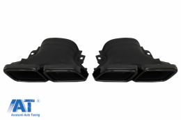 Difuzor Bara Spate cu Evacuari Negre compatibil cu Mercedes GLC X253 SUV (2015-07.2019) GLC63 Design Night Package-image-6055481