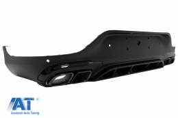 Difuzor Bara Spate cu Evacuari Negre compatibil cu Mercedes GLC Coupe Facelift C253 (2020-up) GLC3 Design Night Package-image-6084506
