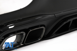 Difuzor Bara Spate cu Evacuari Negre compatibil cu Mercedes GLC Coupe Facelift C253 (2020-up) GLC3 Design Night Package-image-6084508