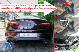 Difuzor Bara Spate cu Grila Centrala fara 360 camera compatibil cu Mercedes E-Class C238 A238 AMG Sport Line (2016+) E53 E63 Design-image-6076178