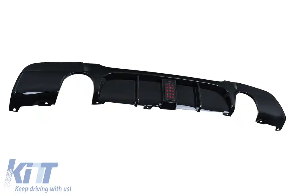 Difuzor Bara Spate cu LED compatibil cu BMW Seria 3 E90 E91 (2004-2012) M Design Negru Lucios-image-6165602
