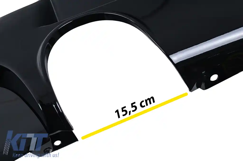 Difuzor Bara Spate cu LED compatibil cu BMW Seria 3 E90 E91 (2004-2012) M Design Negru Lucios-image-6165604