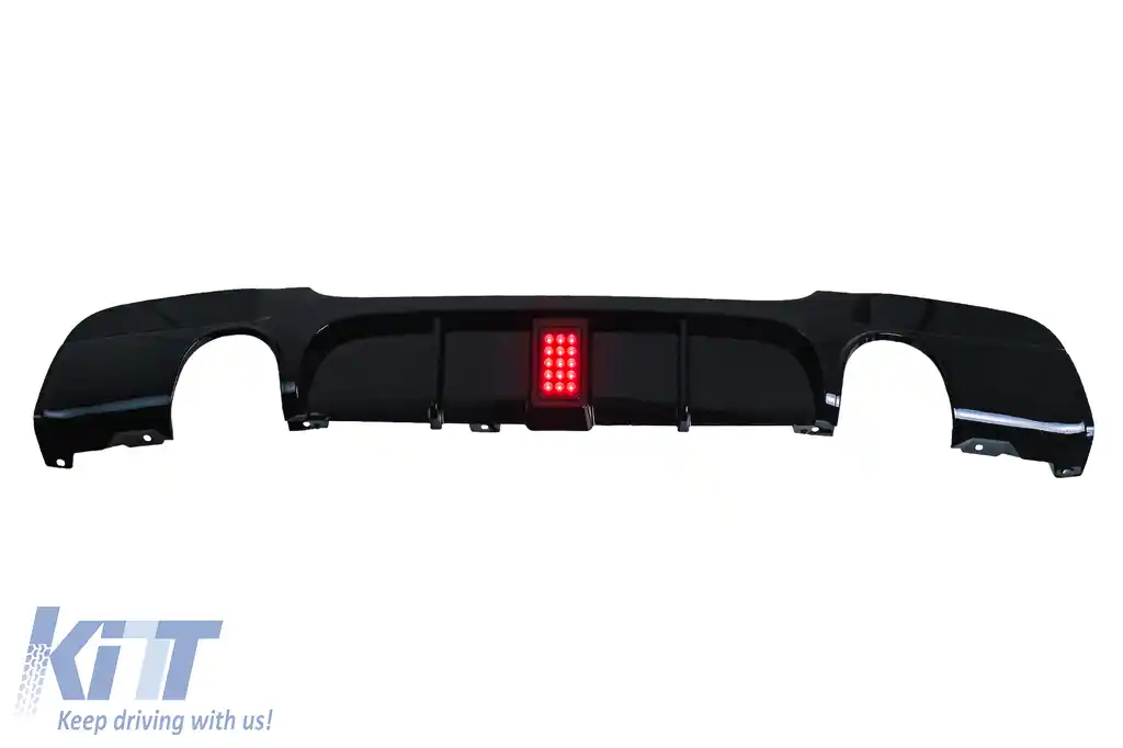 Difuzor Bara Spate cu LED compatibil cu BMW Seria 3 E90 E91 (2004-2012) M Design Negru Lucios