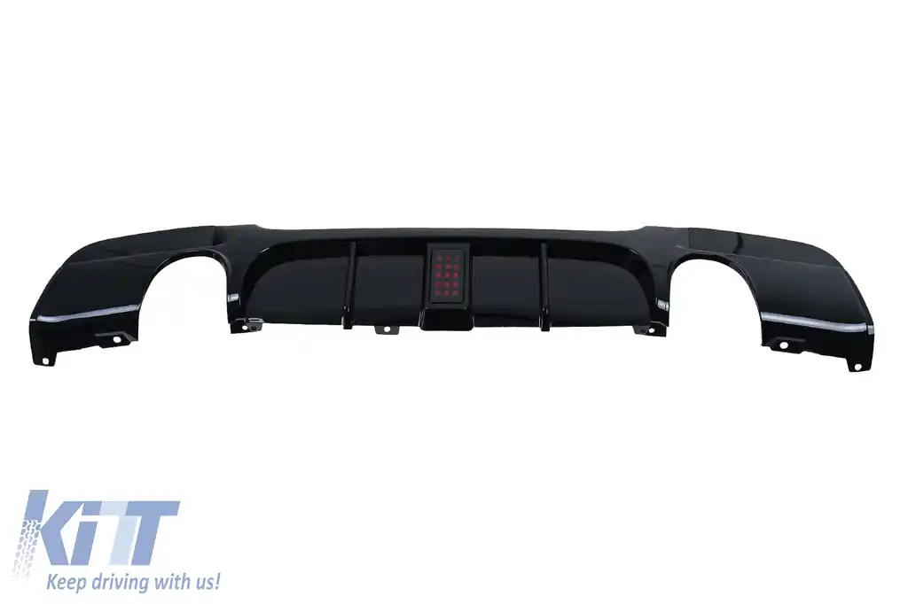 Difuzor Bara Spate cu LED compatibil cu BMW Seria 3 E90 E91 (2004-2012) M Design Negru Lucios-image-6165609