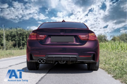 Difuzor Bara Spate cu o Evacuare Dubla compatibil cu BMW Seria 4 F32 F33 F36 (2013-2019) Negru Mat-image-6085610
