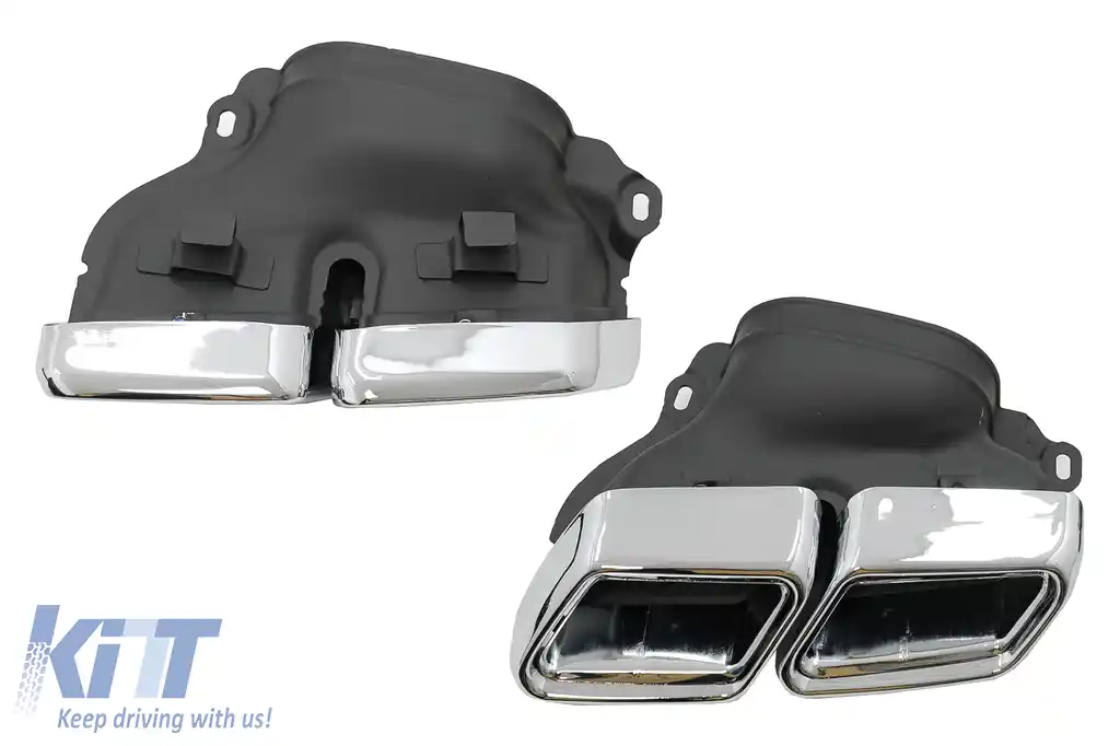 Difuzor Bara Spate cu Ornamente Crom compatibil cu Mercedes E-Class W212 S212 Facelift (2013-2016)-image-6093220