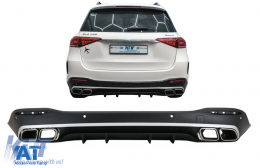 Difuzor Bara Spate cu Ornamente Evacuare Crom compatibil cu Mercedes GLE W167 SUV (2019-Up) GLE 63 Design-image-6089561