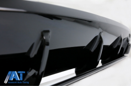 Difuzor Bara Spate cu Ornamente evacuare Negre compatibil cu Mercedes S-Class C217 Coupe (2014-2020) S63 Facelift Design-image-6073341