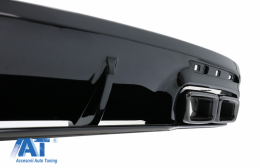 Difuzor Bara Spate cu Ornamente evacuare Negre compatibil cu Mercedes S-Class C217 Coupe (2014-2020) S63 Facelift Design-image-6073342