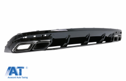 Difuzor Bara Spate cu Ornamente evacuare Negre compatibil cu Mercedes S-Class C217 Coupe (2014-2020) S63 Facelift Design-image-6073348