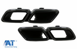 Difuzor Bara Spate cu Ornamente evacuare Negre compatibil cu Mercedes S-Class C217 Coupe (2014-2020) S63 Facelift Design-image-6073353