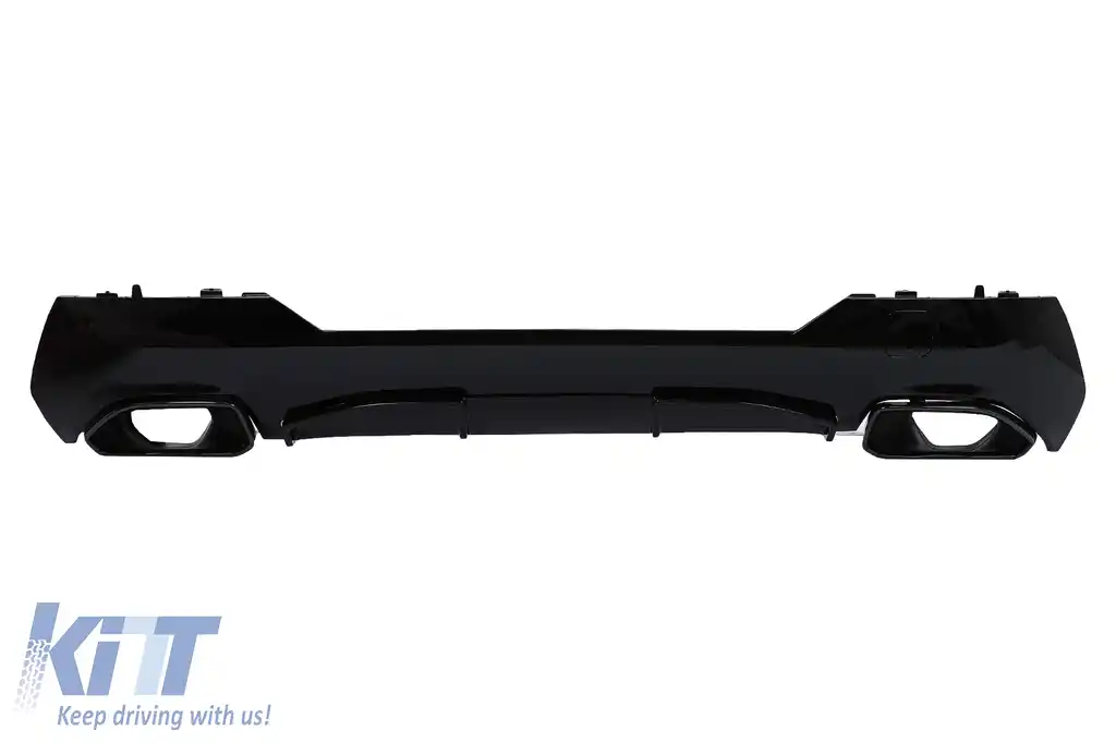 Difuzor Bara Spate cu Ornamente Evacuare Negre compatibil cu BMW 4 Series G22 G23 M Sport (2020-up) M440i Design