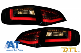 Difuzor Bara Spate cu Ornamente Evacuare si Stopuri LED compatibil cu AUDI A4 B8 Pre Facelift (2007-2011) Sedan Avant RS4 Design-image-6046359