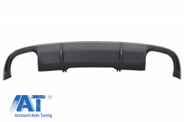 Difuzor Bara Spate cu Ornamente Evacuare si Eleron Portbagaj compatibil cu Audi A4 B9 8W Sedan Avant (2016-2018) S4 Design pentru Bara Standard-image-6055116