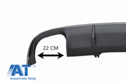 Difuzor Bara Spate cu Ornamente Evacuare si Eleron Portbagaj compatibil cu Audi A4 B9 8W Sedan Avant (2016-2018) S4 Design pentru Bara Standard-image-6055119