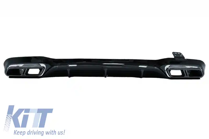 Difuzor Bara Spate cu Ornamente Evacuare compatibil cu Mercedes E-Class W213 (2016-2019) E63s Design Negru