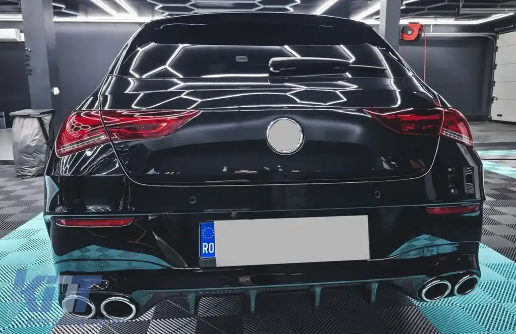 Difuzor Bara Spate cu Ornamente Evacuare compatibil cu Mercedes CLA X118 Shooting Brake C118 Coupe Sport Line (2019-06.2025) CLA45S Design Aerodynamic Package-image-6164957