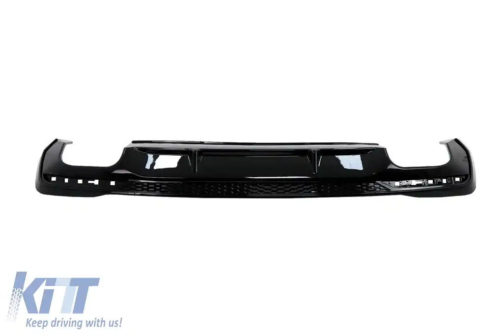 Difuzor Bara Spate cu Ornamente Evacuare compatibil cu Audi A4 B9 8W Facelift (2020-up) doar S-line Negru-image-6092765