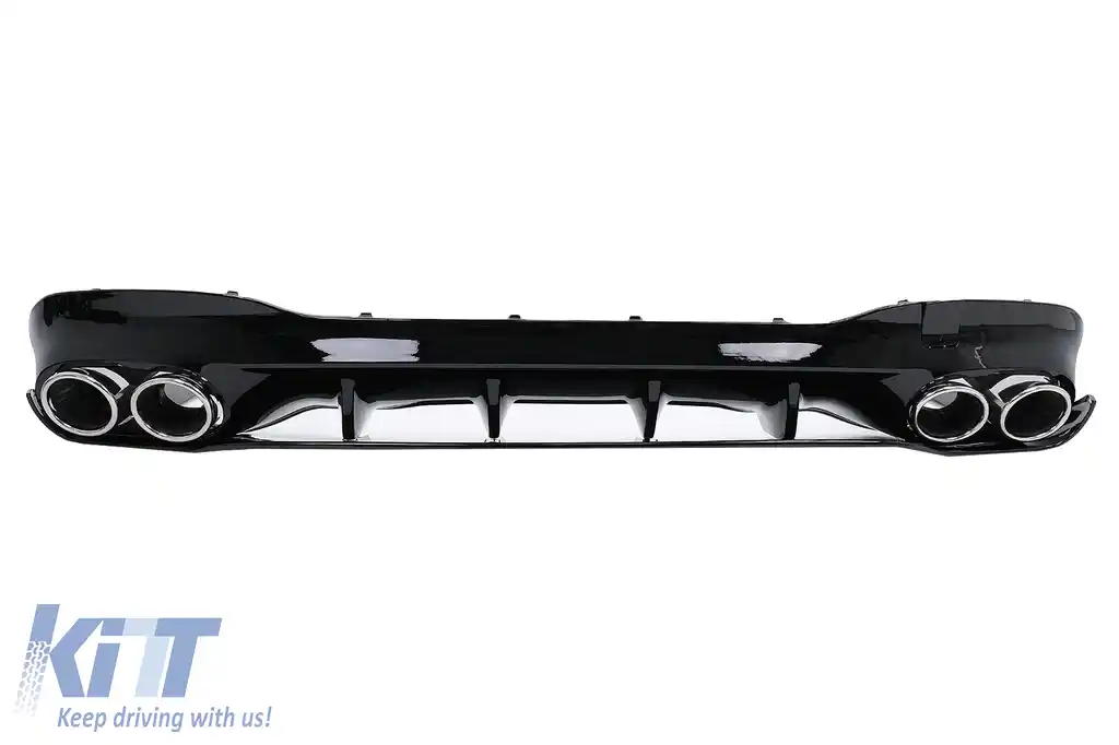 Difuzor Bara Spate cu Ornamente Evacuare compatibil cu Mercedes CLA X118 Shooting Brake C118 Coupe Sport Line (2019-06.2025) CLA45S Design Aerodynamic Package