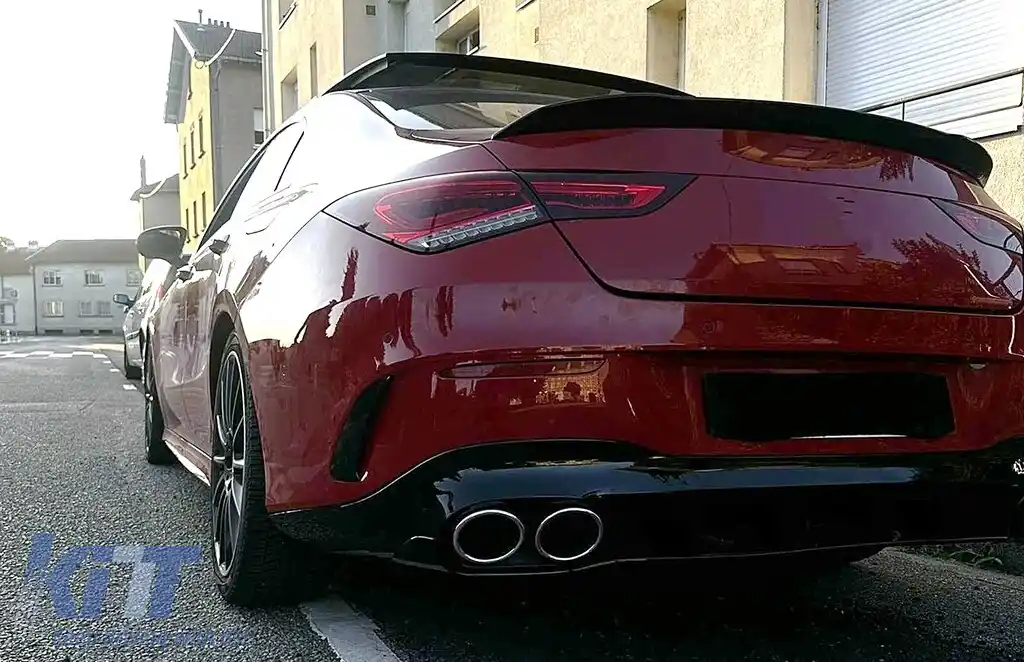 Difuzor Bara Spate cu Ornamente Evacuare compatibil cu Mercedes CLA X118 Shooting Brake C118 Coupe Sport Line (2019-06.2025) CLA45S Design Aerodynamic Package-image-6127774
