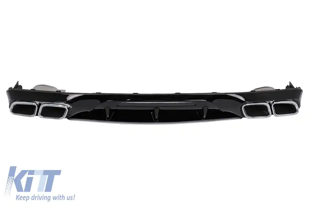 Difuzor Bara Spate cu Ornamente Evacuare compatibil cu Mercedes CLS Sedan W218 Sport Line (2011-2017)-image-6101148