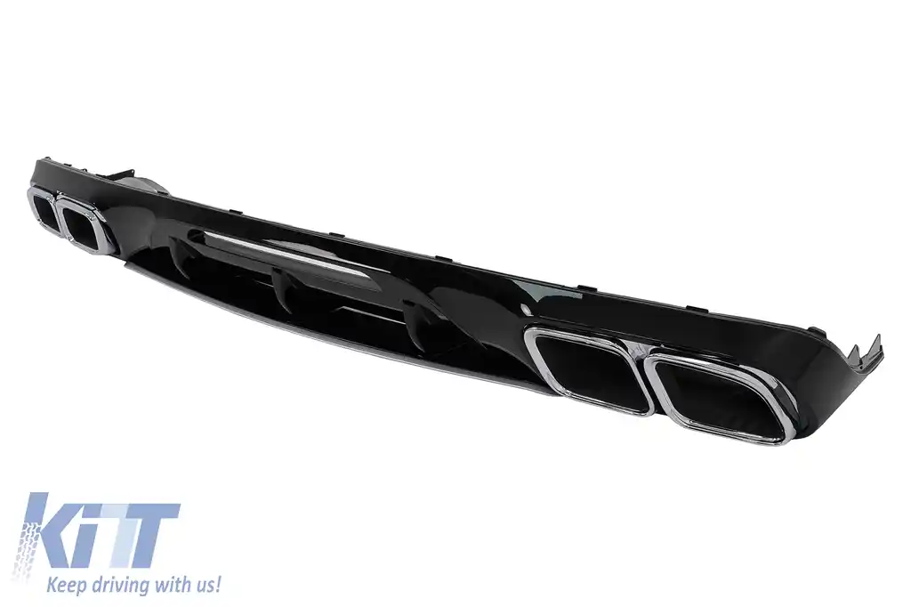 Difuzor Bara Spate cu Ornamente Evacuare compatibil cu Mercedes CLS Sedan W218 Sport Line (2011-2017)-image-6101151