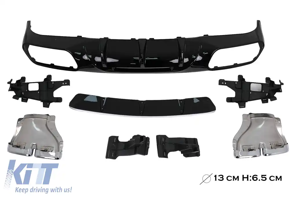 Difuzor Bara Spate cu Ornamente Evacuare compatibil cu Mercedes CLS Sedan W218 Sport Line (2011-2017)-image-6101154