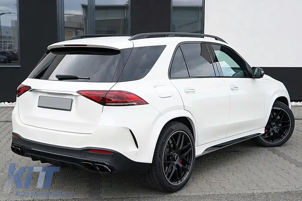 Difuzor Bara Spate cu Ornamente Evacuare compatibil cu Mercedes GLE W167 SUV (2019-Up) GLE53 Design Night Package-image-6107256