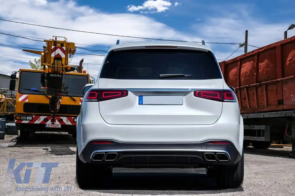 Difuzor Bara Spate cu Ornamente Evacuare compatibil cu Mercedes GLS Class X167 (2019-up) GLS63 Design-image-6112922