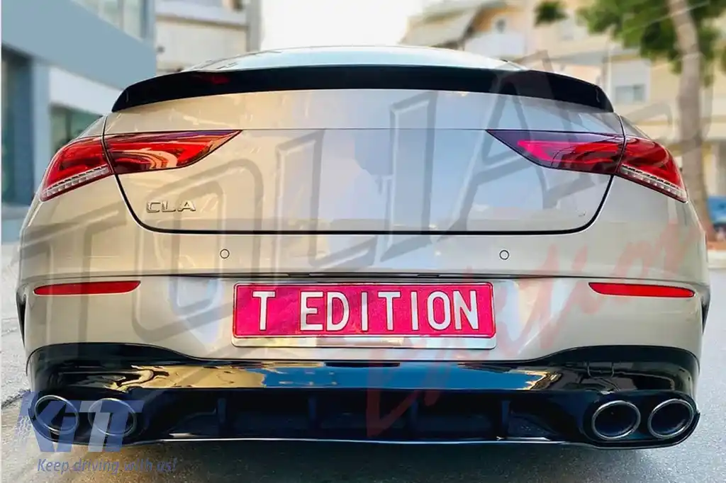 Difuzor Bara Spate cu Ornamente Evacuare compatibil cu Mercedes CLA X118 Shooting Brake C118 Coupe Sport Line (2019-06.2025) CLA45S Design-image-6325982