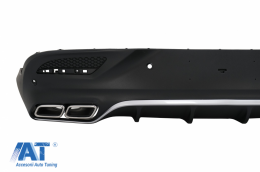Difuzor Bara Spate cu Ornamente Evacuari Crom compatibil cu Mercedes GLE Coupe C292 Sport Line (2015-2019) GLE63 Design-image-6076872