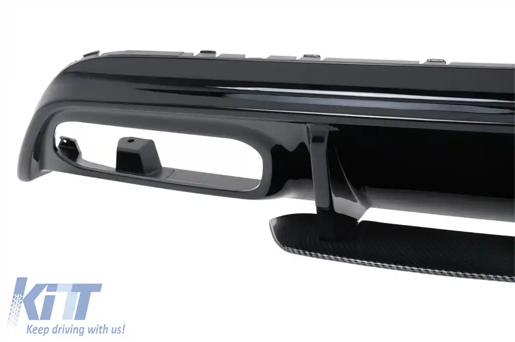 Difuzor Bara Spate cu Ornamente pentru sistemul de evacuare compatibil cu Mercedes W176 A-Class (2013-2018) A45 Facelift Design Look-image-6047425