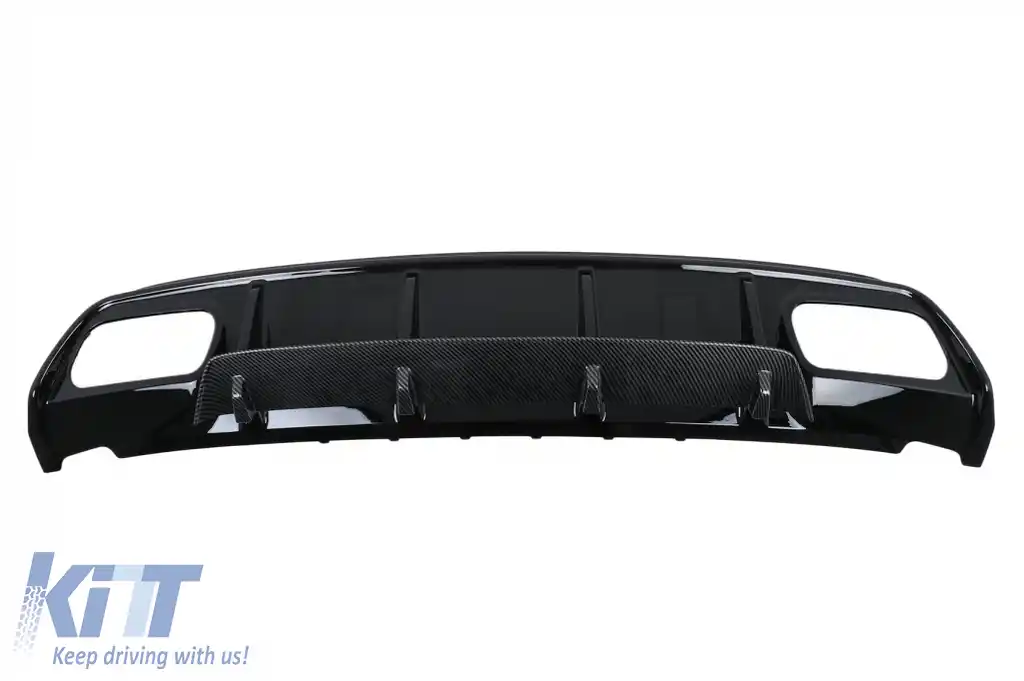 Difuzor Bara Spate cu Ornamente pentru sistemul de evacuare compatibil cu Mercedes W176 A-Class (2013-2018) A45 Facelift Design Look-image-6047426