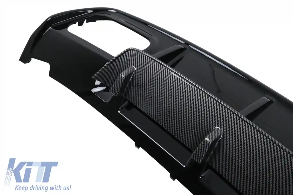 Difuzor Bara Spate cu Ornamente pentru sistemul de evacuare compatibil cu Mercedes W176 A-Class (2013-2018) A45 Facelift Design Look-image-6047427