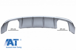 Difuzor Bara Spate cu Ornamente toba compatibil cu Audi A3 8V Facelift Sedan Convertible (2016-2019) S3 Design Bara S Line-image-6042577