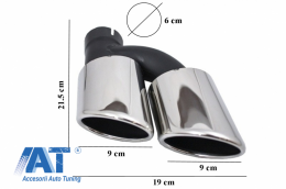 Difuzor Bara Spate cu Ornamente toba compatibil cu AUDI A7 4G Facelift (2015-2018) S7 Design-image-6046443