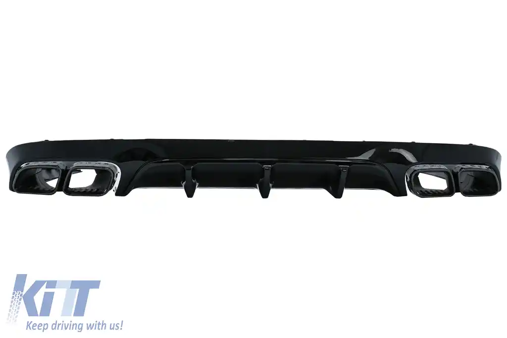 Difuzor Bara Spate cu Ornamente toba compatibil cu Mercedes E-Class C238 A238 AMG Sport Line Coupe Cabrio (2016-2019) E63 Night Package Design