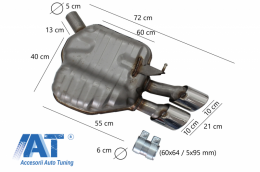 Difuzor bara spate cu Ornamente tobe compatibil cu Audi A8 D4 (2015-2017) S8 Design-image-6054397