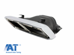 Difuzor Bara Spate cu Ornamente Tobe Crom compatibil cu Mercedes W212 E-Class Facelift (2013-2016) E65 Dessign pentru Bara Spate Standard-image-6057915