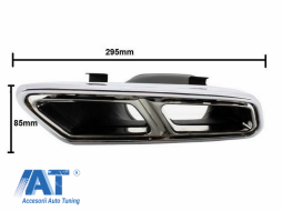 Difuzor Bara Spate cu Ornamente Tobe Crom compatibil cu Mercedes W212 E-Class Facelift (2013-2016) E65 Dessign pentru Bara Spate Standard-image-6057918