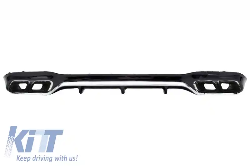 Difuzor Bara Spate cu Ornamente Tobe Negre compatibil cu Mercedes E-Class W213 AMG Line (2016-2019) E63 Design