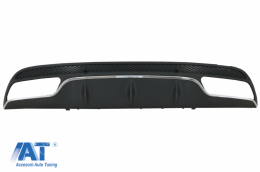 Difuzor Bara Spate cu Ornamente tobe Negre compatibil cu Mercedes C-Class W205 S205 (2014-2020) C63 Design doar pentru Sport Package-image-6053192