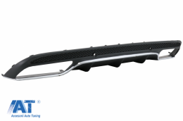 Difuzor Bara Spate cu Ornamente tobe Negre compatibil cu Mercedes C-Class W205 S205 (2014-2020) C63 Design doar pentru Sport Package-image-6053194