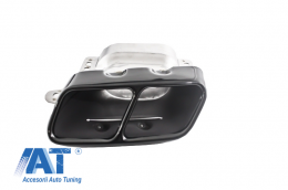 Difuzor Bara Spate cu Prelungiri Bara Fata compatibil cu Mercedes A-Class W176 (2015-2018) Negru-image-6058598