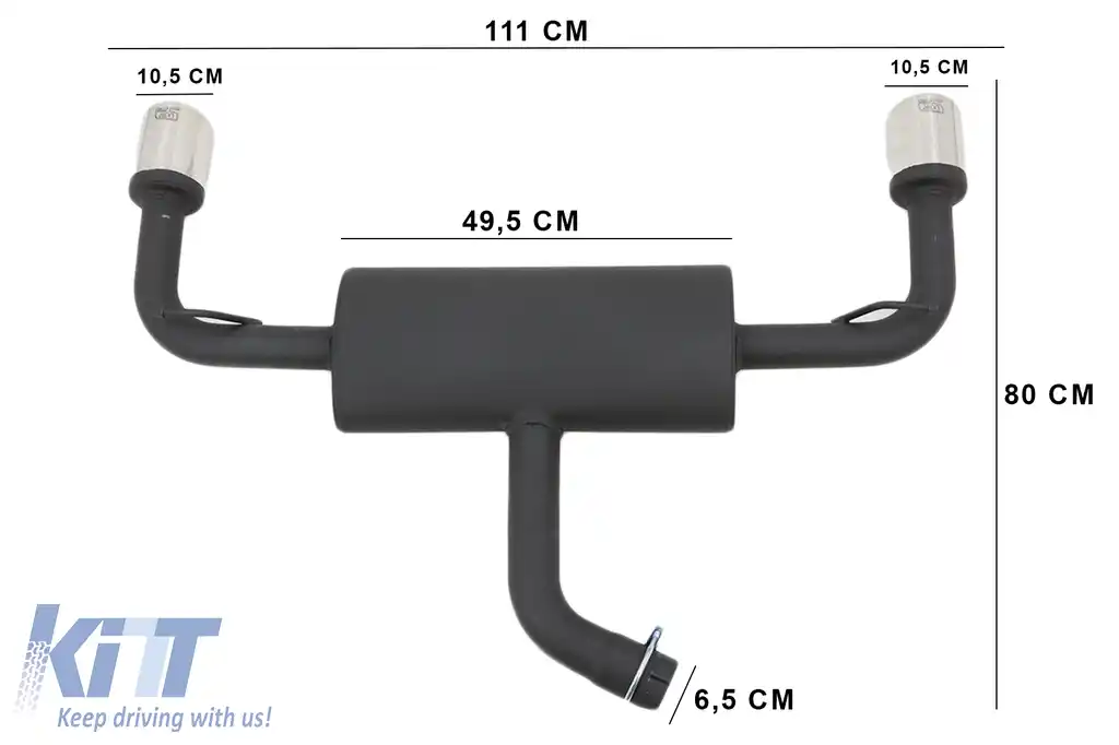 Difuzor Bara Spate cu Sistem de evacuare si Stopuri LED compatibil cu VW Golf 7.5 VII Facelift (2017+) GTI Look-image-6052640
