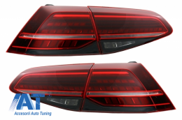 Difuzor Bara Spate cu Sistem de evacuare si Stopuri LED compatibil cu VW Golf 7.5 VII Facelift (2017+) GTI Look-image-6052646