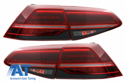 Difuzor Bara Spate cu Sistem de evacuare si Stopuri LED compatibil cu VW Golf 7.5 VII Facelift (2017+) GTI Look-image-6052650