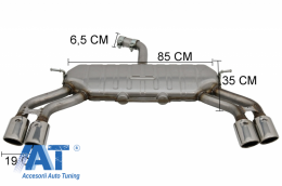 Difuzor Bara Spate cu Sistem de evacuare compatibil cu Audi A3 8V Facelift Sedan (2016-2019) S3 Design Bara Standard-image-6077913